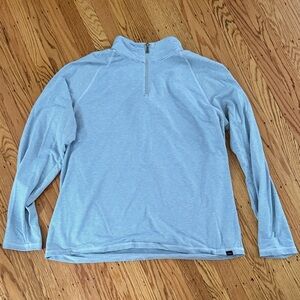 Faherty Blue Striped Quarter-Zip Pullover